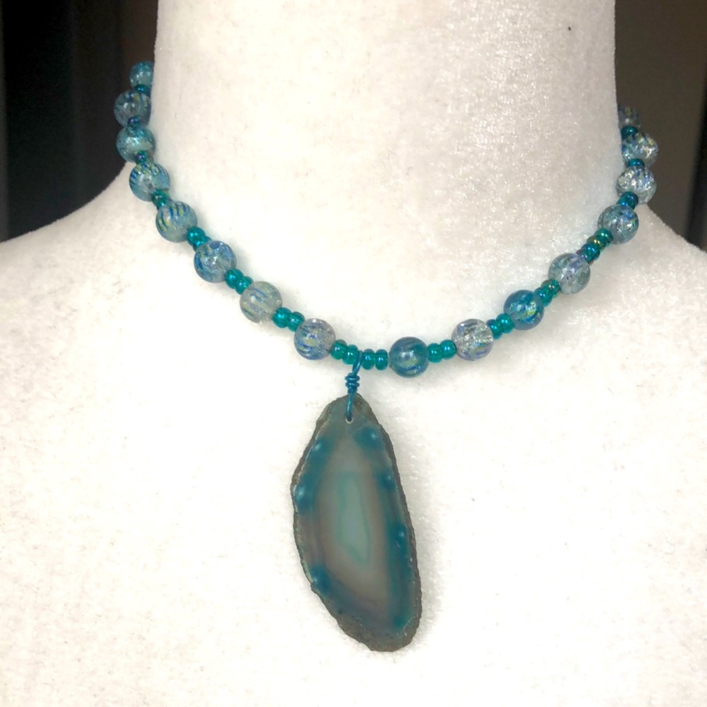 Real precious stone mineral necklace $20
